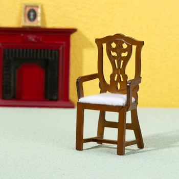 1:12 Miniatiūriniai Lėlių Kėdė Šiuolaikinio Gyvenimo Kambario Kėdžių Dizainas Medžio Valgomojo Kėdės Balkonas Laisvalaikio Kėdė 