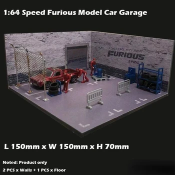1/64 Masto Diorama Automobilių Garažas Modelis Lauko Miesto Street View 