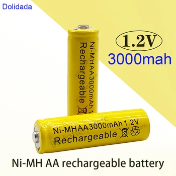 100% originalus 1.2 V 3000mAh NI-MH AA Pre-už Įkraunamos Baterijos NI-MH AA Baterijos Žaislų Kamera, Mikrofonas