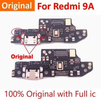 100% Originalus 9A USB Mokestis Valdybos Xiaomi Redmi 9A Apmokestinimo Uosto Doką Plug Jungtis Su Mikrofonu Flex Kabelis Full IC