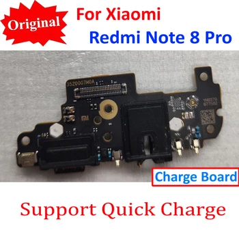 100% Originalus Už XiaoMi Redmi Pastaba 8 Pro Įkrovimo lizdas PCB Lenta USB Įkrovimo Jungtį su Mikrofonu Flex Kabelis Note8 pro