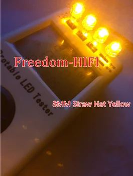 1000pcs 8MM Vanduo skaidrus Geltonas Šviesos Šiaudų Skrybėlę LED Diodai Platus Angleb Lemputė