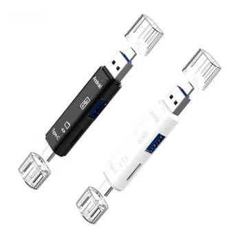 100vnt 3 in 1 Daugiafunkcį C Tipo Micro USB, MICRO USB OTG 2.0 TF Card Reader Adapterio Tipas-C Flash Drive, Adapteris, Skirtas 