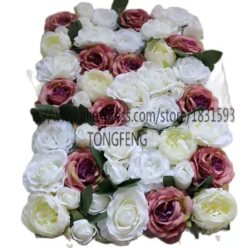 10vnt/daug Vestuvių dekoravimas Dirbtinių rožių gėlių sienos vestuvių fone apdaila Su lapų dirbtinės gėlės TONGFENG