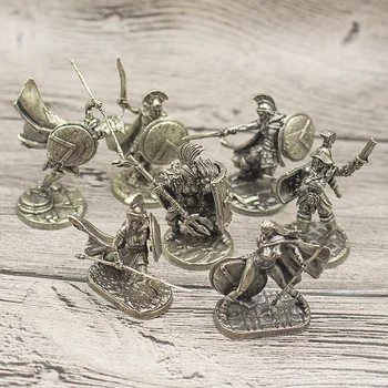1pcs Coppery Senovės Spartan Romos Kareiviai Figūrėlės Miniatiūros Derliaus Metalo Kareiviai Modelis Statula Darbalaukio Papuošalas Dovanų