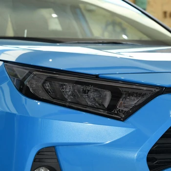 2 Vnt Toyota RAV4 2019 2020 XA50 Automobilių Žibintų Spalva Juoda Apsauginė Plėvelė Apsaugos Skaidrios TPU Lipdukas Priedai