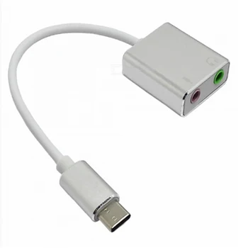 200PCS 7.1 Tipas C / USB C-3.5 mm Lizdas USB Garso Išorinė USB Garso plokštė, Ausinės Micphone 