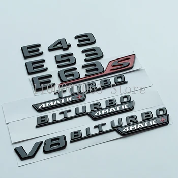 2017 Blizgus Juodos Raidės E43 E53 E63 E63S V8 Biturbo 4matic ABS Emblema Mercedes Benz AMG Automobilio Sparnas Kamieno W212 W213 Lipdukas