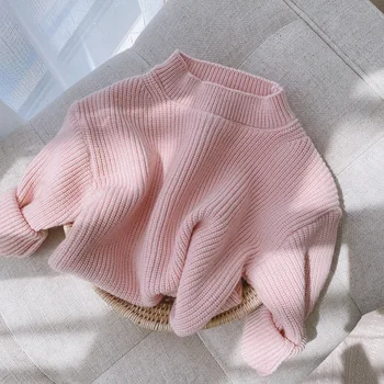 2020 Kūdikių Solid džemperis vaikams, kūdikių, mergaičių drabužiai rudenį naujų candy spalva O-kaklo prarasti atsitiktinis megztinis megztiniai viršūnes kailis 3M-6Y