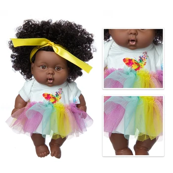 2021 Suknelė Nauja Baby Afrikos Lėlės Pop Atgimsta Silico Bathrobre Vny 20cm Gimęs Poupee Boneca Kūdikių Minkštas Žaislas Mergina Todder