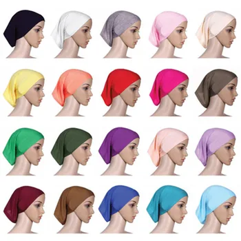 2021 Vidinis Hijab Bžūp Musulmonų Turbaną Islamas Underscarf Undercap variklio Dangtis, Minkštas Jersey Ruožas HIjabs Vamzdis Bžūp Turbante Mujer Skrybėlę naujas