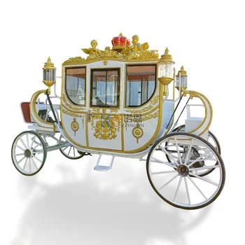 2023 Karšto Pardavimo Aukso Spalvos Royal Arklių Vežimą Sedanas Vestuvių Keturių Ratų Klasikinis Princesė Ekskursijos Sunkvežimis