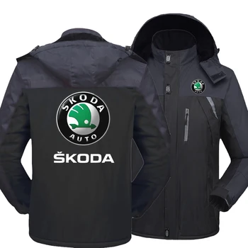 2023 Naujas Žiemos Mados Skoda Logotipas Vyrų Vilnos Neperšlampamas Striukės Tirštėti Hoodies Užtrauktukas, Šiltas, Aukštos Kokybės Outwear