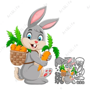 2023 Naują Atvykimo Metalo Pjovimo Miršta Velykų Juokingas Bunny Rabbit Trafaretai, skirti Scrapbooking Albumą Popieriaus Kortelės Įspaudas