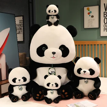24-50cm Kawaii Panda Pliušiniai Žaislai, Minkšti Animacinių filmų Gyvūnų Lokys Įdaryti Baby Doll Klasikinis Vaikų Gimtadienio Dovanos