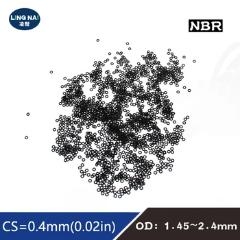 30PCS/daug Gumos Juoda NBR CS 0.4 mm storio OD1.45/1.6/2/2.4 mm, žiūrėti sandarinimo žiedas Tarpiklis vandeniui Nitrilo gumos, o žiedas