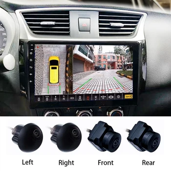 360° Automobilį Kamera, Panoraminis Erdvinį Vaizdą 1080P HAINAUT Teisę+Left+Priekiniai+Galinio vaizdo Kameros Sistema, Skirta 