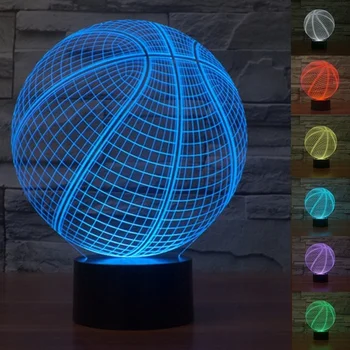3D Iliuzija Bulbing Krepšinio Lempos Akrilo Naktį LED Lemputė USB Lentelės, Stalo Lempos Per dekoracija namuose vestuvės