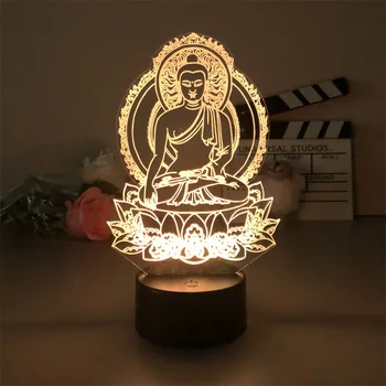 3d Naktį Šviesos Buddha Sakyamuni Karšto Pardavimo, Miegamojo Dekoro Mielas Gimtadienio Spalvinga Dovana LED Lempos Manga Vaikas Gražių Metu