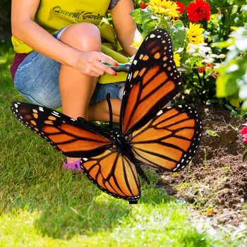 3Pcs Drugelis Vejos Statymų Realus Butterfly Garden Statymų Dekoratyvinės plastikos Puošybos Meno Įterpti Pasirašyti Sodo Puošmena