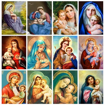 5d Diamond Tapyba Nauja siunta Mergelės Marijos Diamond Siuvinėjimo Pardavimo Religijos Vaikai Cirkonio Mozaikos Decortion