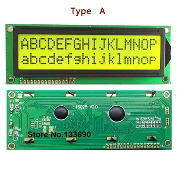 5VNT Didesnis LCD 1602 16x2 Didelių Charakterio didelio Dydžio, Geltona Mėlyna Ekrano Modulis 122*44mm HD44780 SPLC780D LMB162GBY