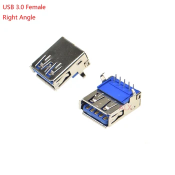 5VNT USB 3.0 TYPE-A female jungtis PCB Mount Lizdas 90 laipsnių usb stačiu kampu