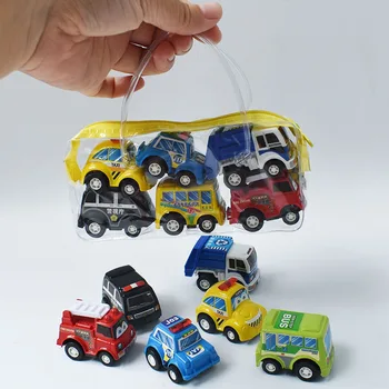 6pcs Automobilio Modelį Žaislas Traukti Atgal, Automobilių Žaislai Nustatyti Mobiliųjų Transporto priemonės Gaisro Sunkvežimio Modelis Vaikas Mini Automobilių Berniukas Žaislai Dovana Diecasts Žaislas Vaikams