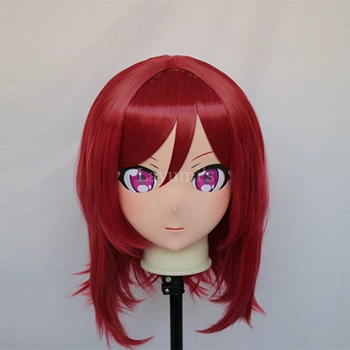 (A6) Custom Unisex BJD Doll Kaukė Japonijos Animacinių filmų Realus Silikono Lifesize Anime Vaidmenį Kigurumi Cosplay Kaukė