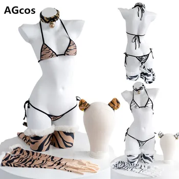 AGCOS Originalaus Dizaino Naujųjų Metų Tigras Bikini Cosplay Kostiumų Moteris Seksuali Cosplay