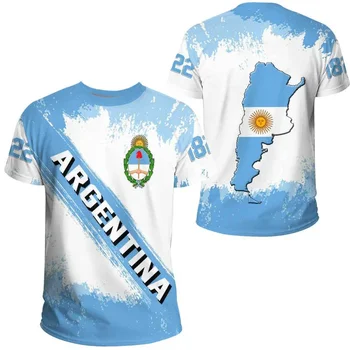 Argentinos Vyrų sportas T-Shirt, Harajuku Vienodi, Vasaros T-Shirt, 3D Atspausdintas Trumpas Rankovės Marškinėliai, 2023, vyriški Drabužiai