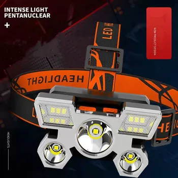 Asafee Lauko LED Glare priekinis žibintas penkių Didelio galingumo Žvejybos Žibintai USB Įkrovimo Patrulių Žibintai