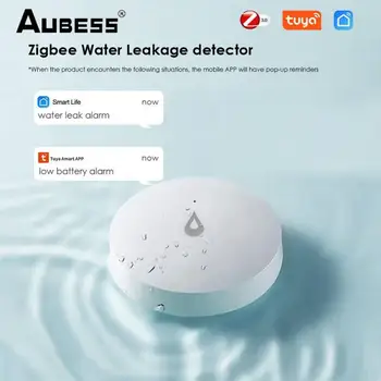 AUBESS ZigBee Vandens Nuotėkio Detektorius Tuya Smart Gyvenimo APP Nuotolinio Stebėjimo Potvynių Jutiklis Vandens Bakas Pilnas Vandens Jungtis Signalizacijos Alexa