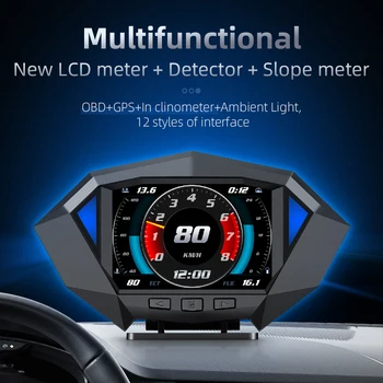 Automobilio OBD Hud Head Up Display OBD2 GPS Dual Sistema, Automobilio Vairavimas Kompiuterį Už Off-road 4x4 Inclinometer Skaitmeninio Spidometro Signalas