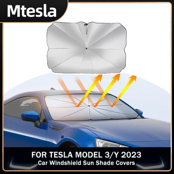 Automobilio Priekinį Stiklą Saulės Šešėlis Apima Skydeliai Auto Priekinio Lango Apsaugos Nuo Saulės, Skėtis, Už Tesla Model 3 Y 2023 Skėtį Nuo Saulės Reikmenys Naujas