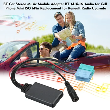 Automobilio Stereo Muzikos Modulis BT Adapteris AUX-Garso Ląstelių Telefono ragelyje Mp3 Mini ISO 6Pin Pakeitimo Renault Radijo Atnaujinti