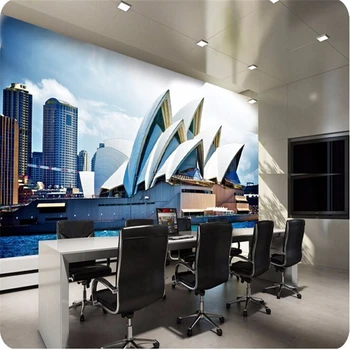 beibehang foto tapetai Šiuolaikinės minimalistinės architektūros Meno Sidnėjus office didelis stereoskopinis tapetai sienos freskos sienos popieriaus