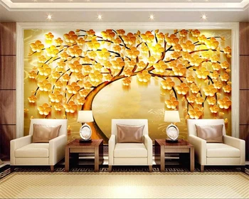 beibehang sienos dokumentų namų decorFortune medis tapetai, 3D TV foną didelės freskos tapetai kambarį freskos gėlių tapetai