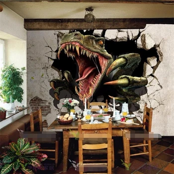 beibehang tapyba už kambarį fone fotografijos Žvėris dinozaurų burną leteną valgomasis viešbutis badroom 3d tapetai, sienų