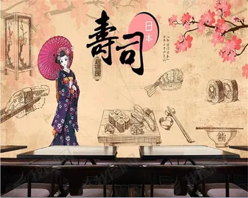 beibehang Užsakymą virtuvės tapetai retro gatvės japonijos japonų maisto restoranas sushi restoranas fono foto tapetai