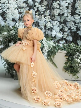 Beloving Gėlių mergaičių Suknelės Purus Tiulio Inscenizacija Gimtadienio Aplikacijos Princesė Suknelė 2023 Pirma Komunija Prom Dresses