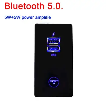 Bluetooth 5.0 galios stiprintuvo valdybos 5W+5W AMP MP3, WAV, FLAC, WMA, APE, garso dekoderis, USB kroviklis Palieskite mygtuką 