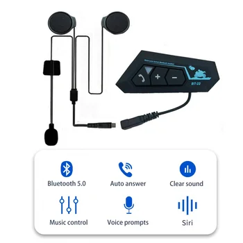 Bluetooth 5.0 Motociklo Šalmas Belaidė laisvų Rankų įranga laisvų Rankų skambučių Ausinės Motorinių Ausines MP3 grotuvas Vandeniui Triukšmo Mažinimas