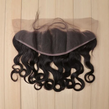 Brazilijos Palaidos Bangos 13*4 Nėriniai Priekinio Uždarymo Balinti Mazgas su Gamtos Valsčiaus 100% Žmogaus Remy Hair Extension