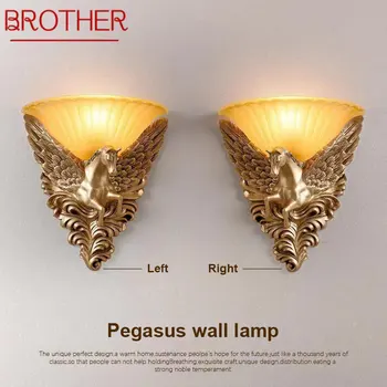 BROLIS Modernus Patalpų Sienos Lempos LED Aukso Kūrybos Arklių Dizaino Dervos Sconce Žibintai Namų Kambarį Miegamojo Puošimas