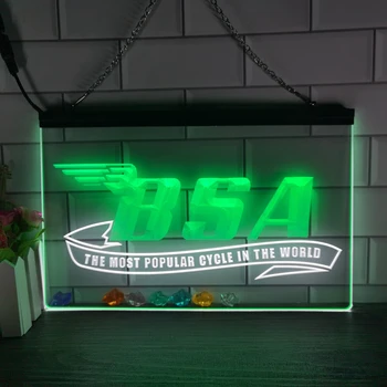 BSA Motociklų Ciklo Puodeliai, Cheers Namų Dekoro Naujųjų Metų Sienos Vestuvių 2 Spalvotas Ekranas LED Neonas Pasirašyti Miegamasis