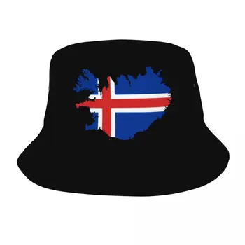 Bucket Hat Unisex Bob Kepurės Hip-Hop Gorros Vėliavos Žemėlapis Islandija Vasaros Panama Kepurė Beach Sun Žvejybos Hat