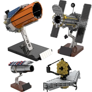 BuildMoc Keplerio kosminio Teleskopo Kūrimo Bloką Pavyzdį, Hablo Palydovinės Rockaet raketa Plytų Žaislas Mokslo KAMIENINIŲ Dovana