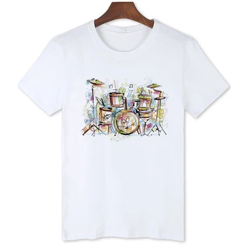 Būgnų Muzikos T-shirt Asmeninį Mados Vyrų Viršūnes Tees Trumpas Rankovės Prekės Geros Kokybės, Patogūs marškinėliai Vyrams B1-82