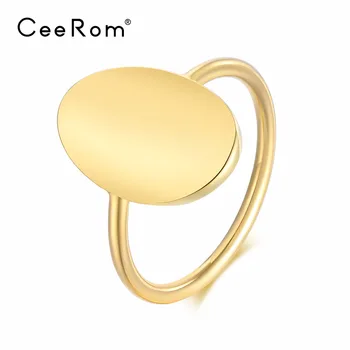 CeeRom Geometrinis Žiedai Moterims Aukso Spalvos Žiedas Elipsės Anillos Mujer Mados Dalis, Juvelyriniai Dirbiniai Didmeninė